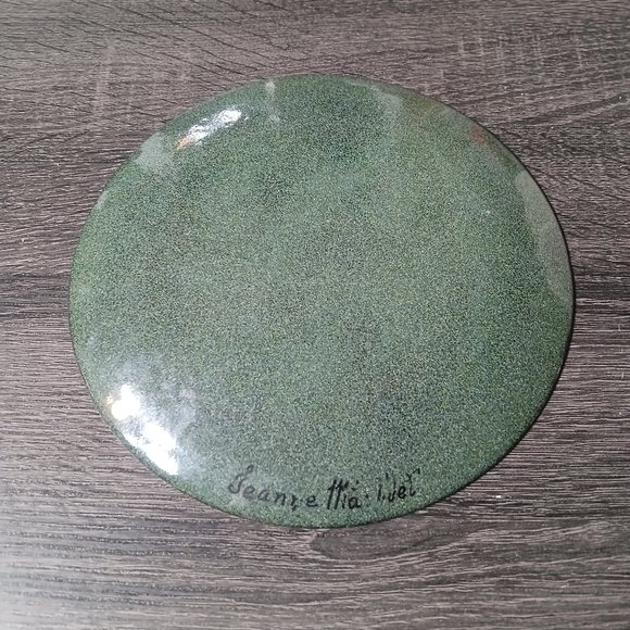 Vintage MCM Multicolour Abstract Enamel on Copper Art Plate - Picture 5 of 10